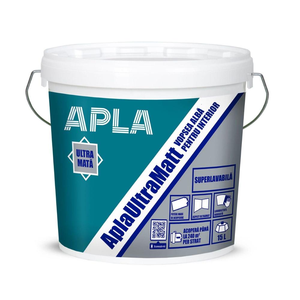 Oferte la Vopsea superlavabila interior Apla Ultra Matt, alb, 15 l