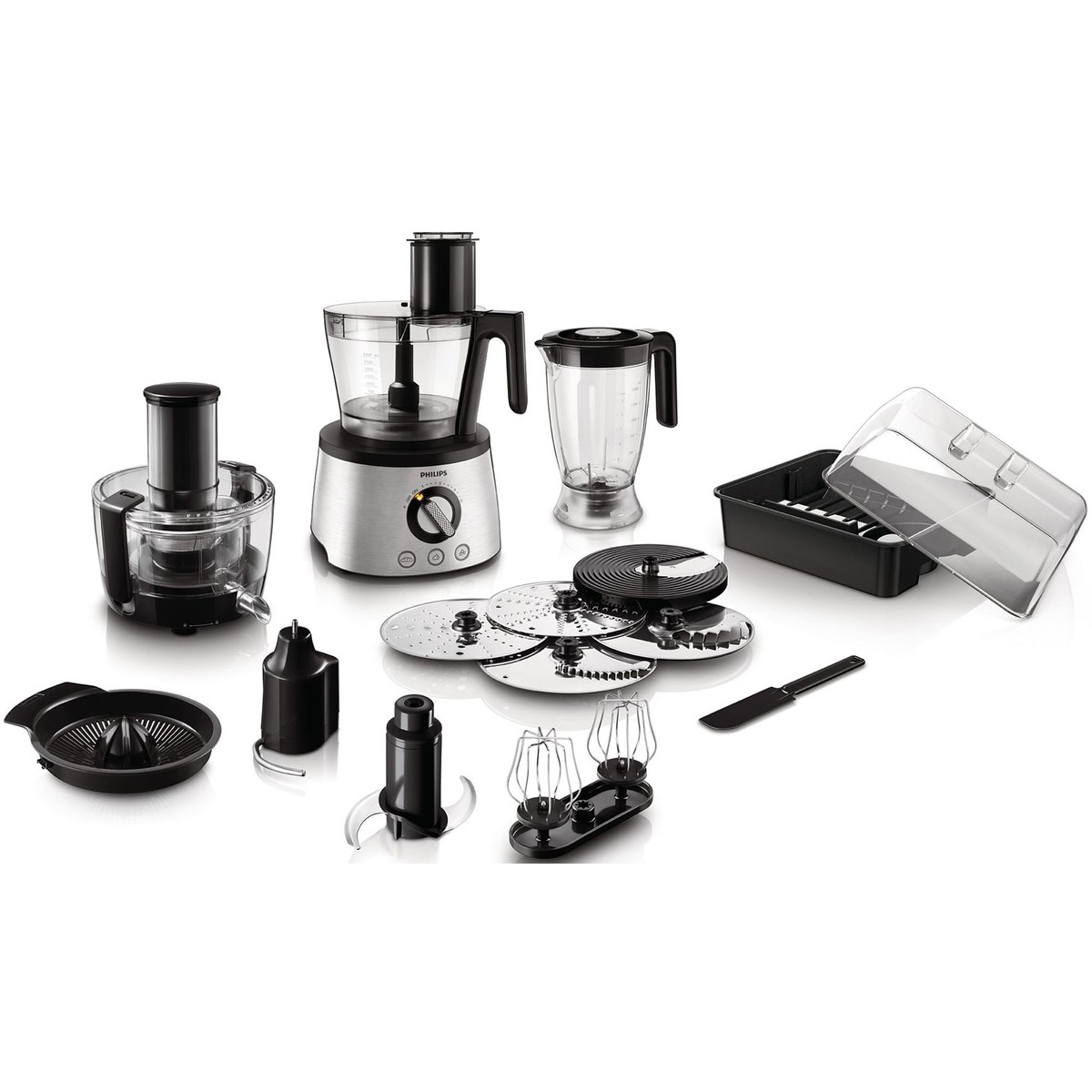 Oferte la Robot de bucatarie Philips Avance Collection HR7778/00, 1300 W, bol 3.4 l, blender 2.2 l, Storcator de fructe si legume, 12 viteze + Pulse, Inox
