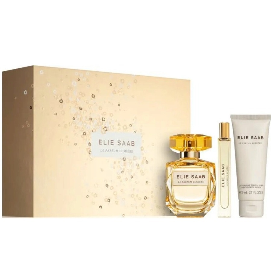 Oferte la Set cadou Elie Saab Le Parfum Lumiere, Femei, Apa de Parfum, 90 ml + Lotiune de corp 75 ml + Apa de Parfum, 10 ml
