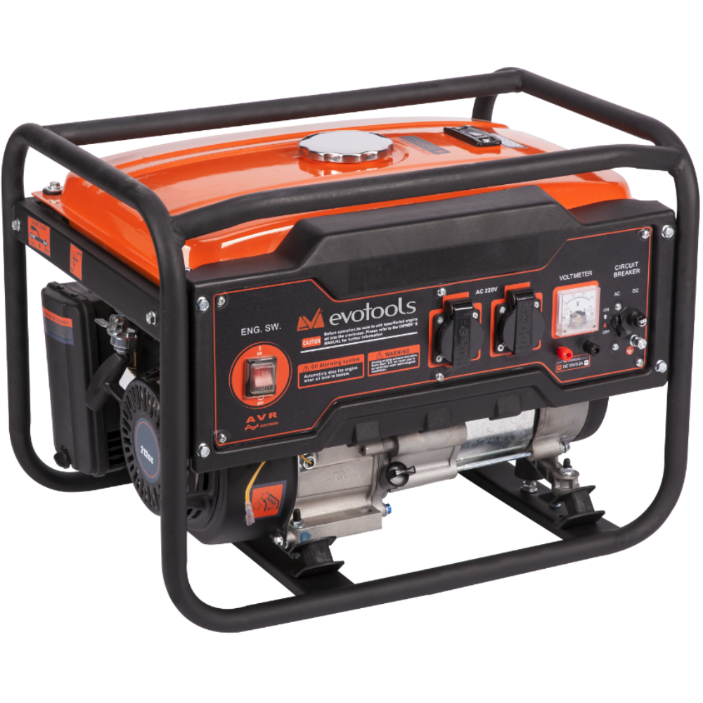 Oferte la Generator curent electric monofazic Evotools GG3000A, model KM4000A, 3 kW, 2 x 230 V, capacitate rezervor 15l