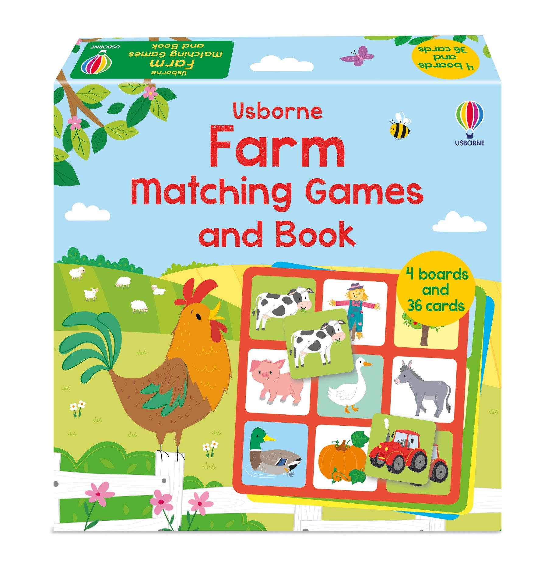 Joc educativ + Carte Farm Matching Games and Book Usborne