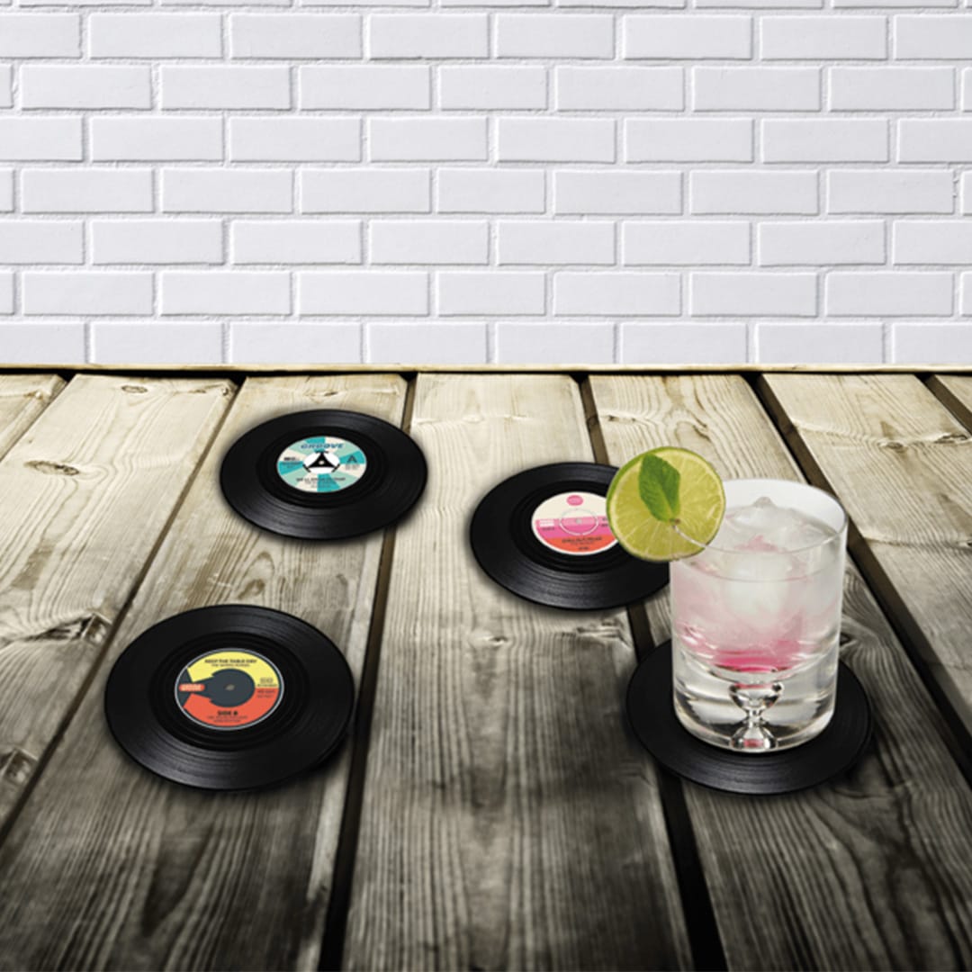 Oferte la Set 4 Suporturi Pentru Pahare tip Discuri de Vinil