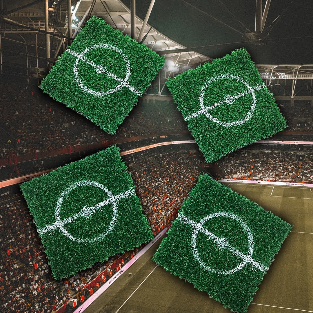 Set 4 Suporturi pentru Pahare Teren de Fotbal