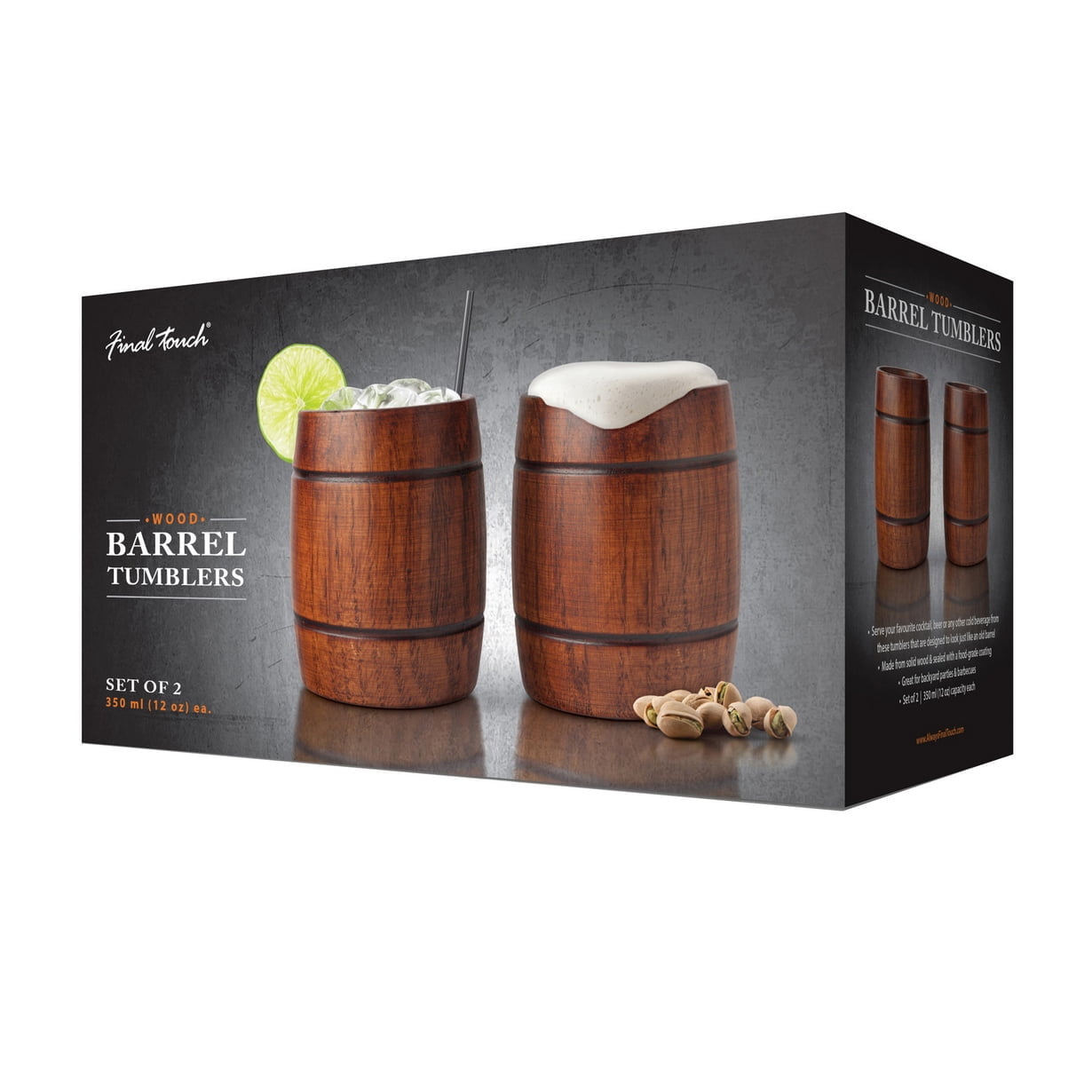 Oferte la Pahare de Lemn pentru Cocktailuri - Butoaie (2 x 350ml.)