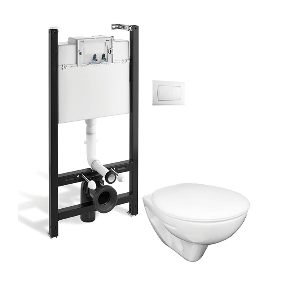 Oferte la Pachet toaleta Roca-Fayans, rezervor ingropat, WC suspendat, ceramica, alb