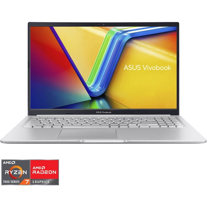 Laptop Vivobook 15 FHD 15.6 inch AMD Ryzen 7 7730U 8GB 512GB SSD Free Dos Cool Silver