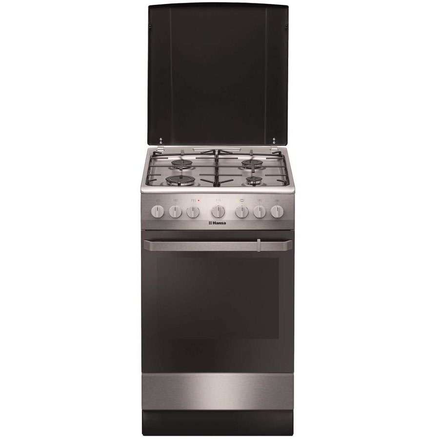Oferte la Aragaz Hansa FCMX581009, 4 arzatoare, aprindere electrica si dispozitiv de siguranta arzatoare, grill, capacitate 65 L, gri