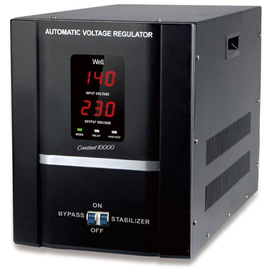 Stabilizator automat de tensiune monofazic 10000VA/6000W cu servo motor Well AVR-SRV-CONSTANT10000-WL