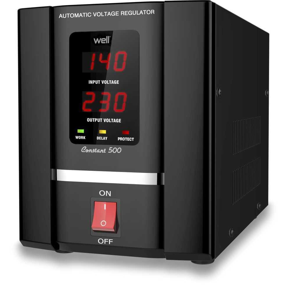 Stabilizator automat de tensiune cu servo motor 500VA / 300W, Well AVR-SRV-CONSTANT500-WL