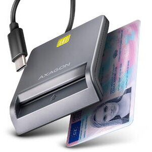 Cititor Electronic Carti de Identitate CRE-SM3TC  Smart Card FlatReader Interfata USB-C Gri