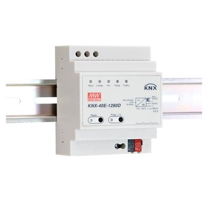 Sursa KNX/EIB Mean Well KNX-40E-1280D, 38.4W, 30VDC, 1280mA, montare sina DIN