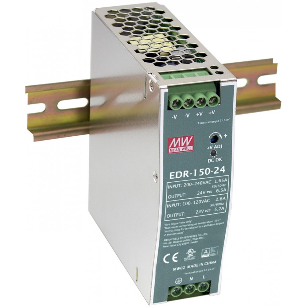 Oferte la Sursa de alimentare in comutatie MEAN WELL EDR-150-24, 24V, 6.5A, sina DIN