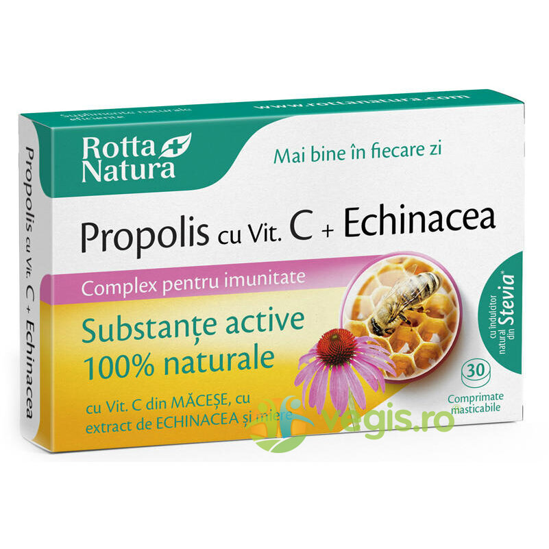 Oferte la Propolis + Vitamina C Naturala cu Extract de Echinacea 30cpr