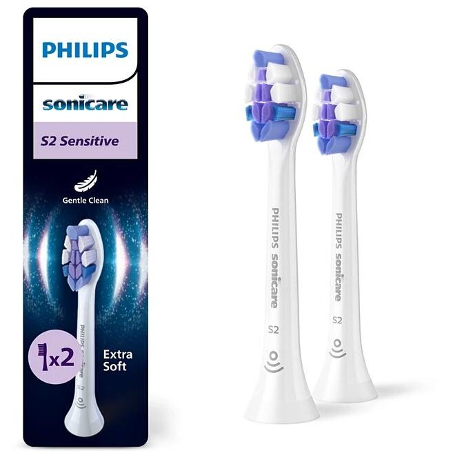 Oferte la Set 2 Capete pentru Periuta Electrica Sonicare Sensitive HX6052/87 Standard Click-on Alb
