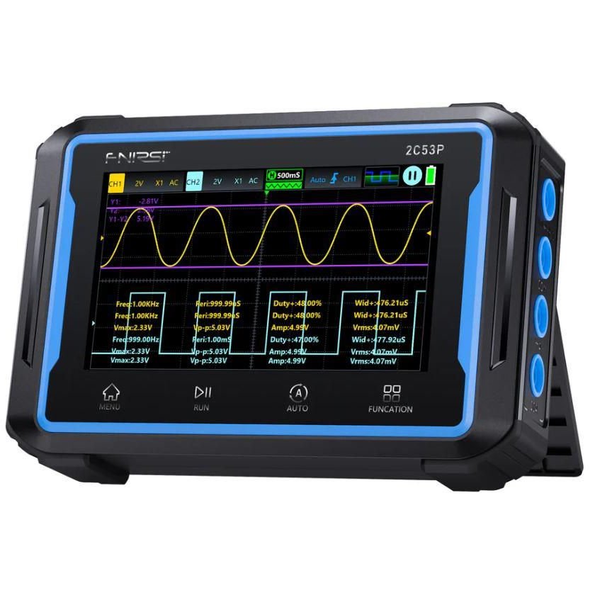 Oferte la Osciloscop digital portabil cu multimetru, 2 canale, 250MS/s, 50MHz, FNIRSI 2C53P / OSCIL-2C53P-FNR / 5907085527291