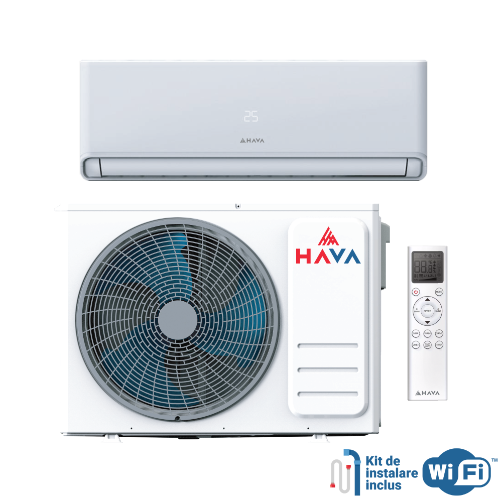 Aer conditionat Hava Smart Plus HMI-09SP, 9000 BTU, Wi-Fi incorporat, inverter, kit instalare inclus