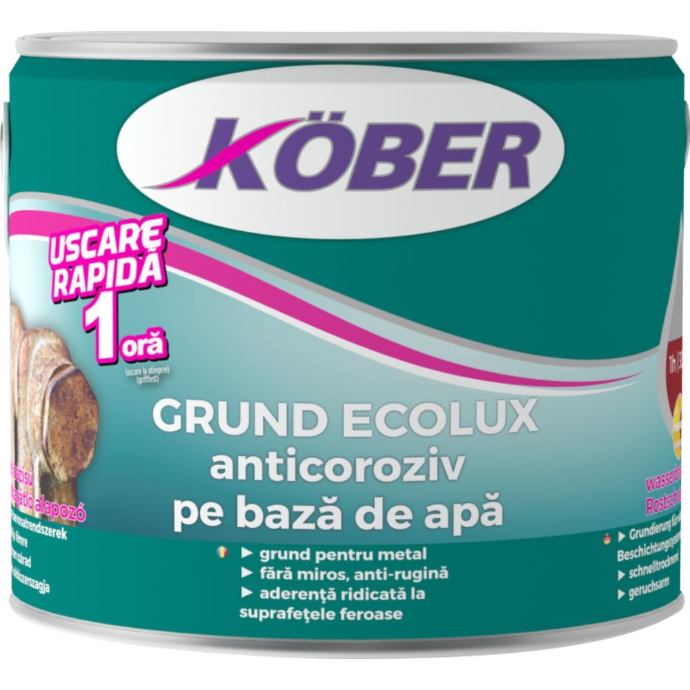 Oferte la Grund Anticoroziv Kober Ecolux, pe baza de apa, gri, 2.5 l