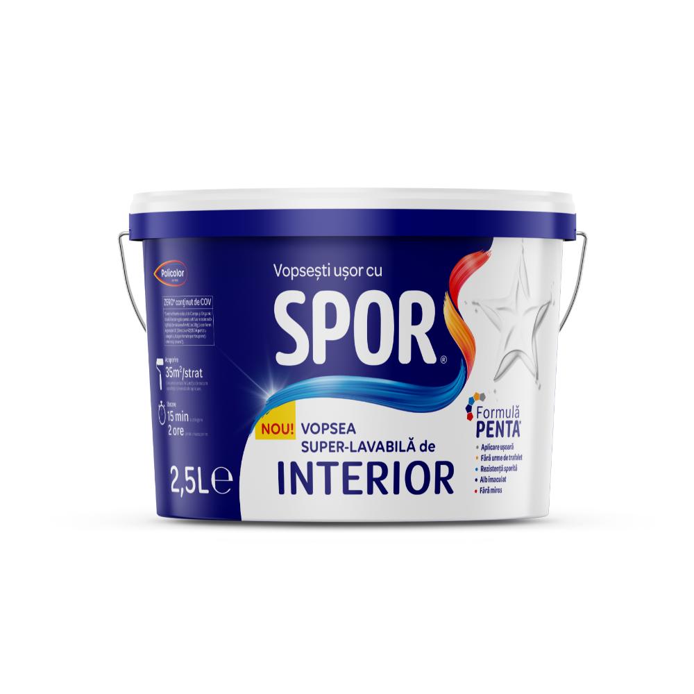 Oferte la Vopsea superlavabila interior Spor, alb, 2.5 l