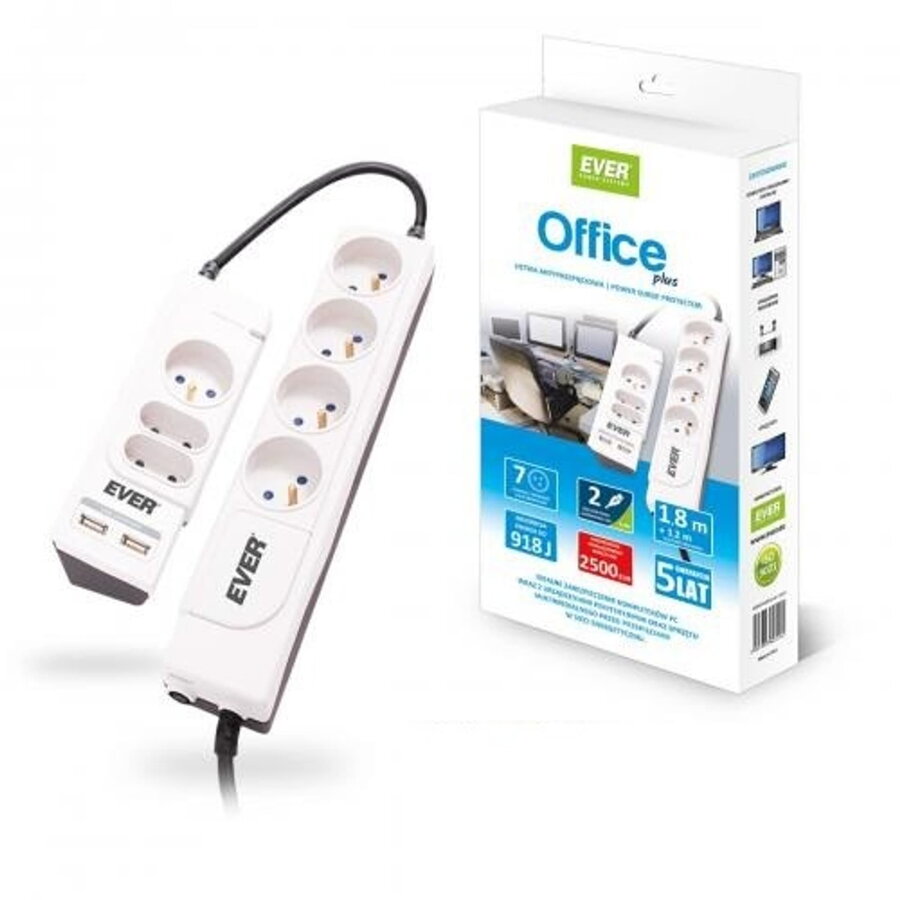 Oferte la Prelungitor Ever Office Plus SurgeArrest ,  1,2 m + 1,8 m T