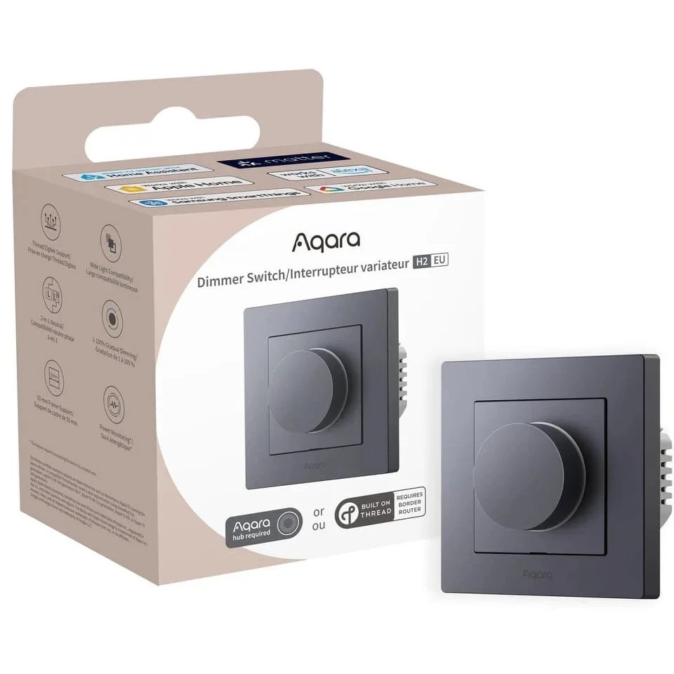 Oferte la Dimmer inteligent AQARA Light Switch H2 EU Gri (KD-R01D) , Zigbee si Thread 6975833357284