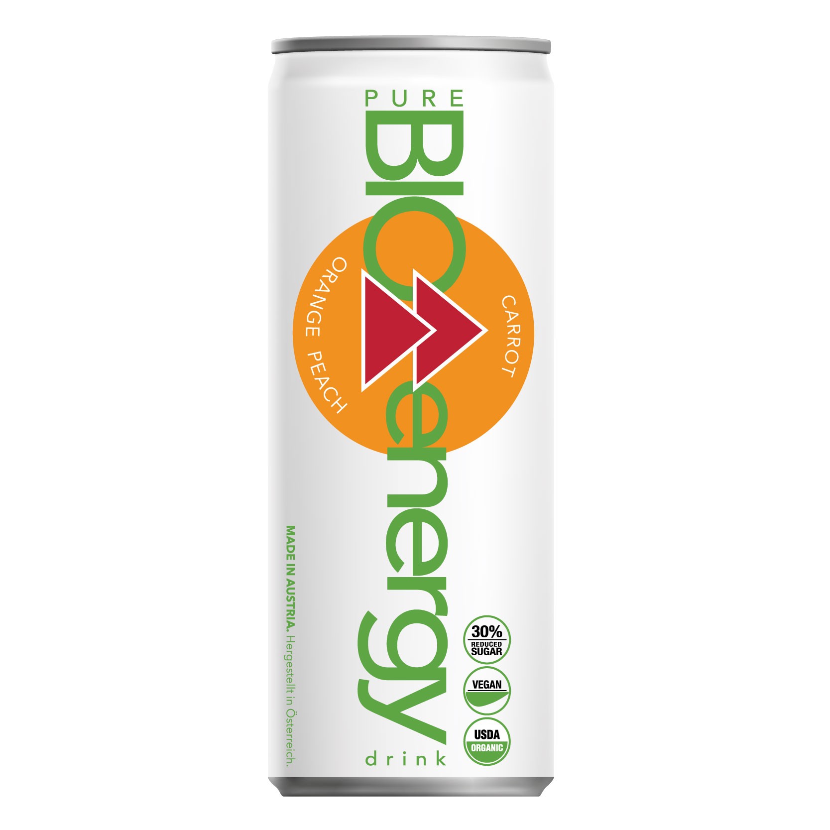 Oferte la Bautura energizanta carbogazosa bio cu portocale, piersici și morcov, 250ml Pure Bio