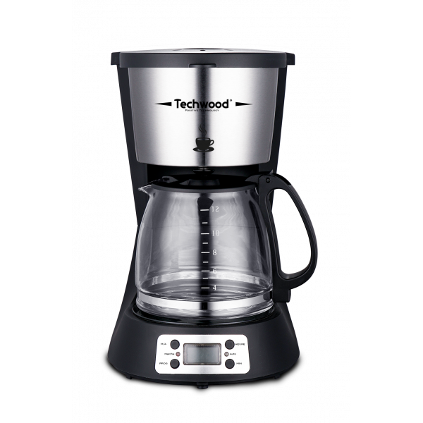 Oferte la Cafetiera Techwood TCA-1296, programabila, 1.5L, 1000W, inox, mentinere cald
