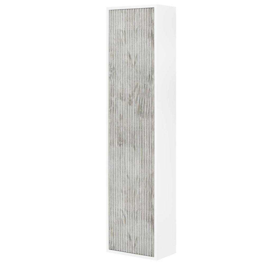 Oferte la Dulap baie suspendat Savini Due Portofino 2320C/F00/F43, 1 usa, alb + stejar antichizat, 33.7 x 16 x 138.6 cm