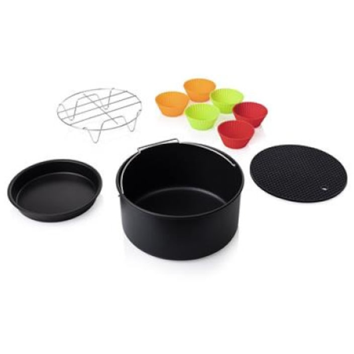 Oferte la Set Accesorii Friteuze cu Aer Cald 10 Accesorii Compatibile cu Modelele de 5.2L Negru