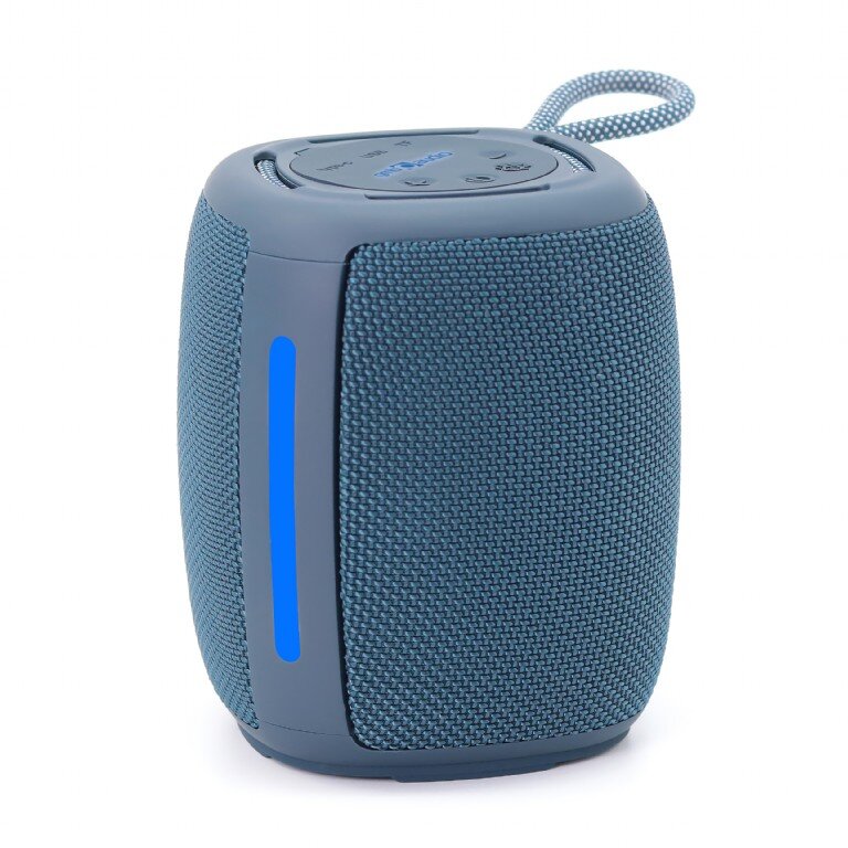 Oferte la Boxa Portabila SPK-BT-LED-03-B Baterie 1200mAh microSD USB Radio FM Iluminare LED BT 5.1 RMS 5W Albastru