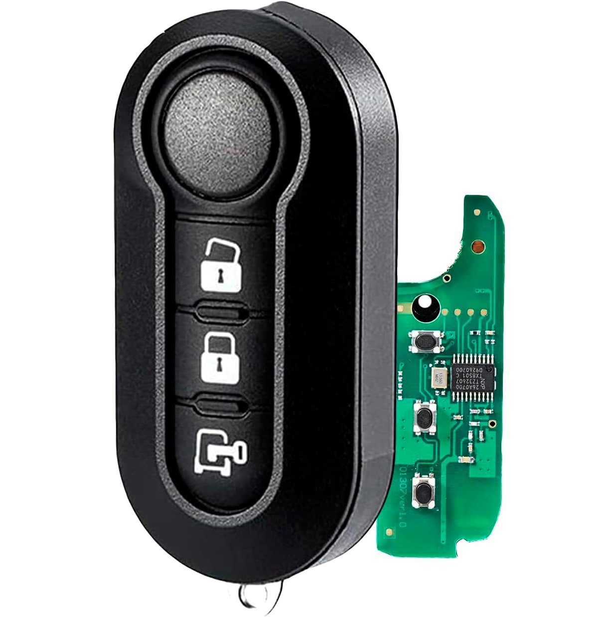Cheie Auto Completa Programabila, cu telecomanda 433MHz, 3 butoane, cip PCF7946, sistem Marelli – compatibila Fiat Ducato, 500L, Doblo, Panda, Citroen Relay, Jumper, Peugeot Boxer, Iveco, Fo