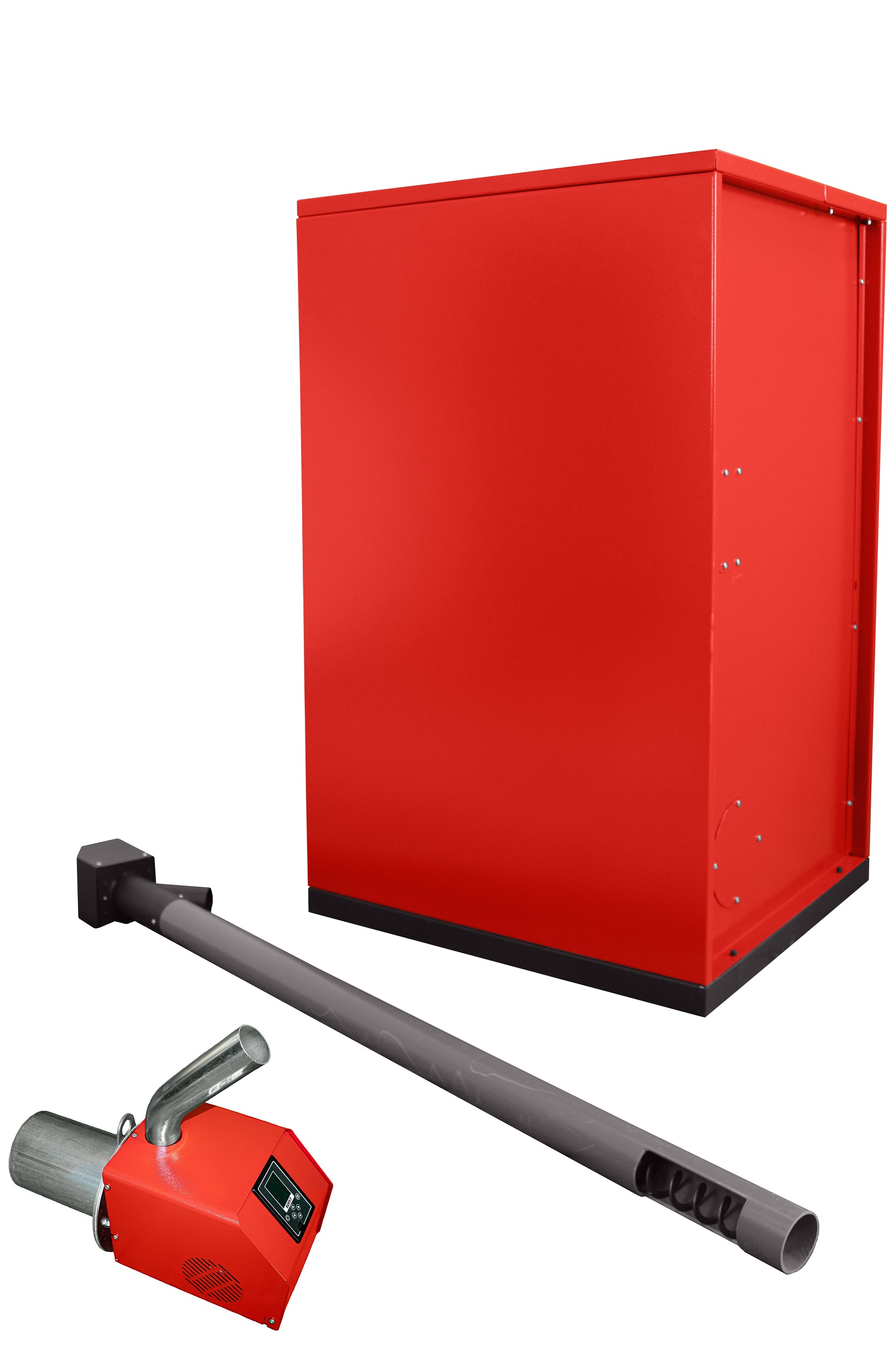 Oferte la Pachet transformare cazanele pe combustibil solid sunsystem din combustibil solid in cazan pe peleti cu arzator pell eco 55 si buncar 500 litri