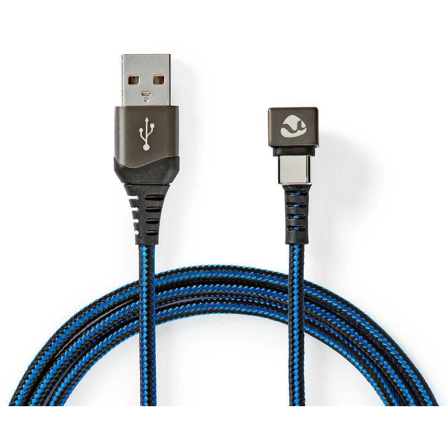 Oferte la Cablu USB 2.0 A Tata la USB-C Tata 2m Negru / Albastru