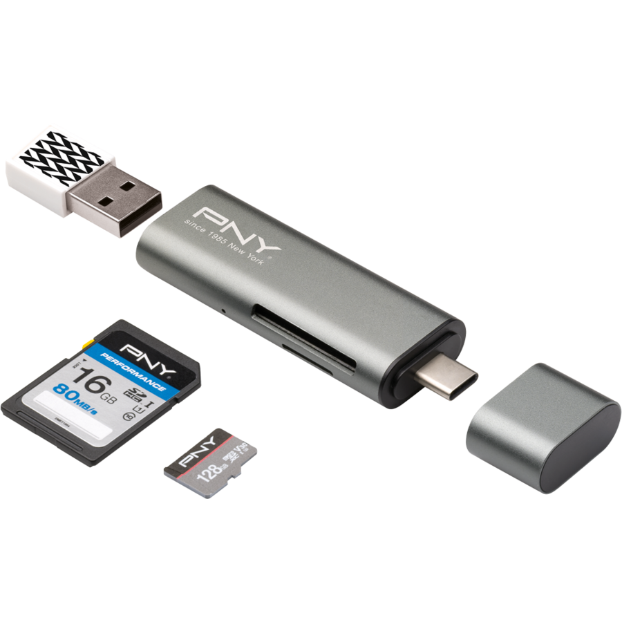 Oferte la Card Reader USB-C USB-A Gri