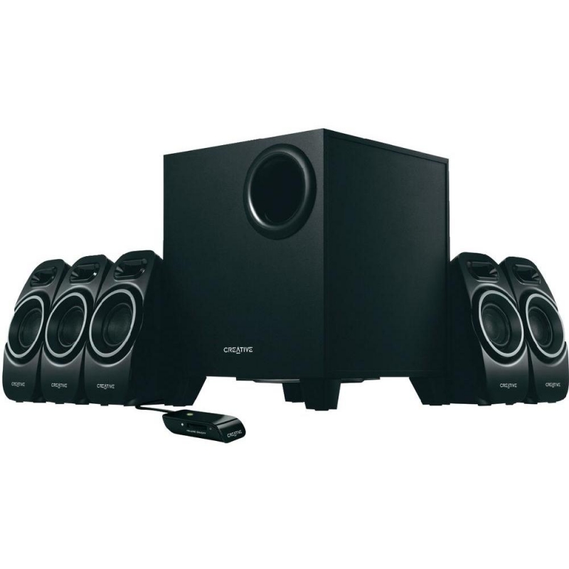 BOXE 5.1 CREATIVE 'Inspire A550', RMS: 5Wx5 + 12W, black, wired remote, DSE '51MF4120AA000' (include timbru verde 1 leu)