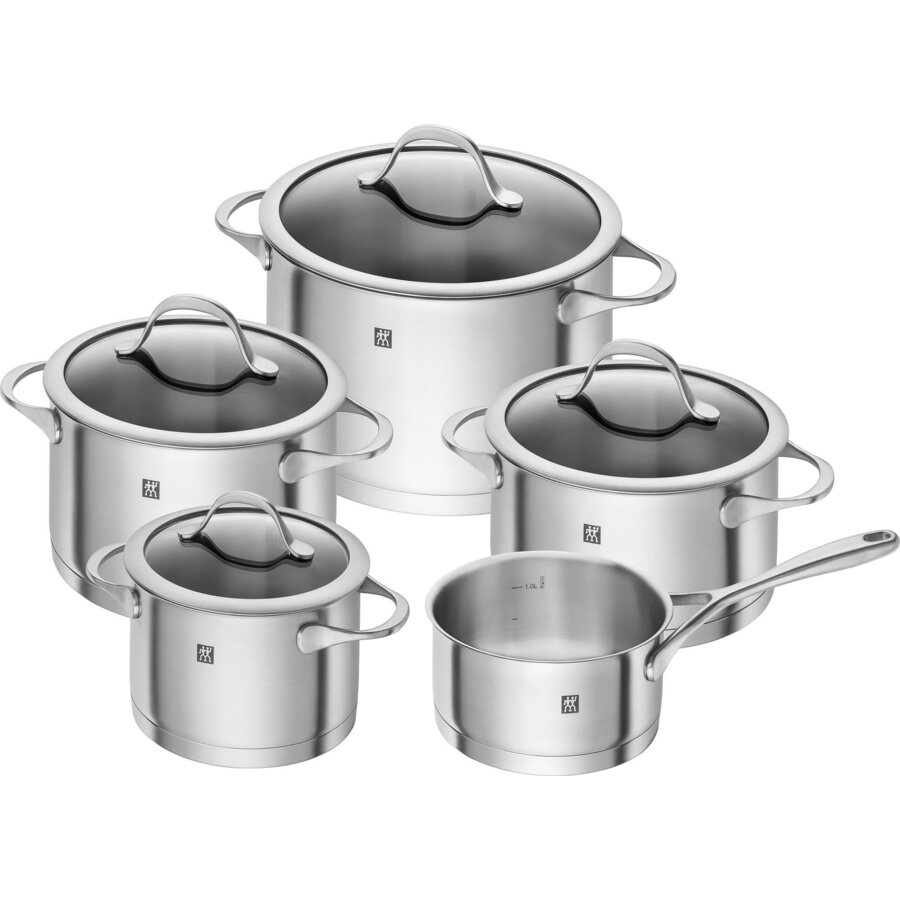 Oferte la Set 5 Oale Inox + 5 Capace Aluminiu