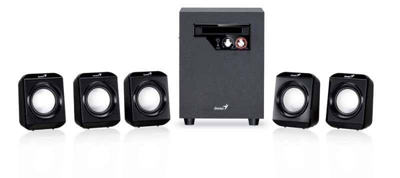 BOXE 5.1 GENIUS 'SW-5.1 1020', RMS: 2.3Wx5 + 14.5Wx1, black, '31731004100' (include timbru verde 1 leu)