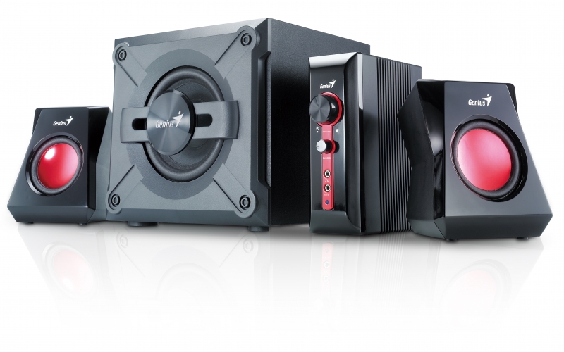 BOXE 2.1 GENIUS .'SW-G2.1 1250', RMS: 9Wx2 + 20Wx1, red &amp; black, control box '31730980100' , BOXSW-G1250 - 187913 (include timbru verde 1 leu)