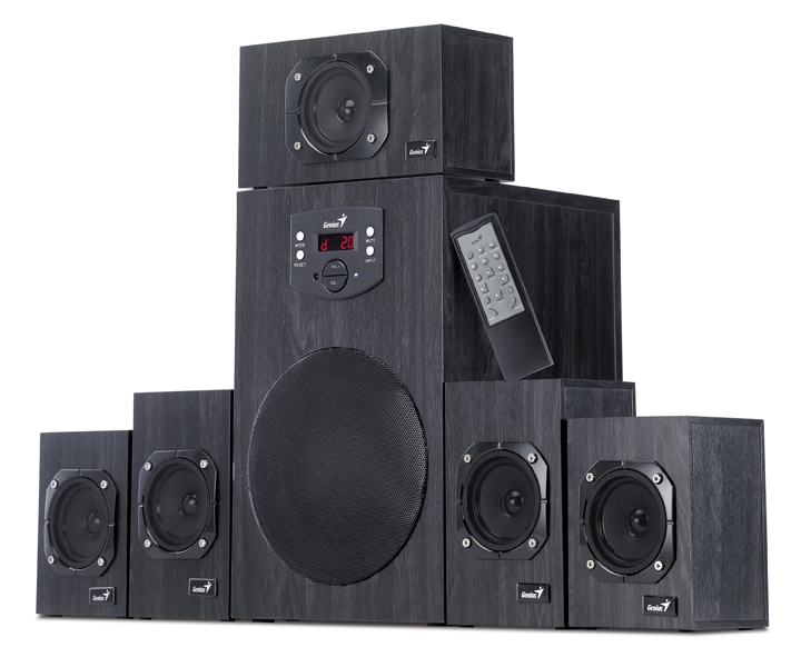 BOXE 5.1 GENIUS 'SW-HF5.1 4500', RMS: 16Wx5 + 45Wx1, black, telecomanda '31730979100' (include timbru verde 1 leu)