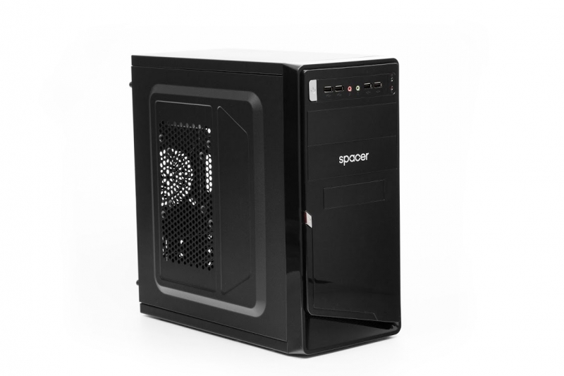 Oferte la CARCASA Spacer   Moon cu sursa 450W, ATX Mini-Tower, Front USB+Audio, (Black), 'SPC-MOON'