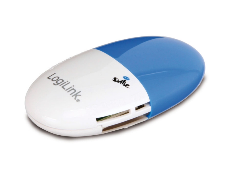 Oferte la Card Reader USB 2.0, all-in-one, Logilink Smile, blue, 'CR0028'