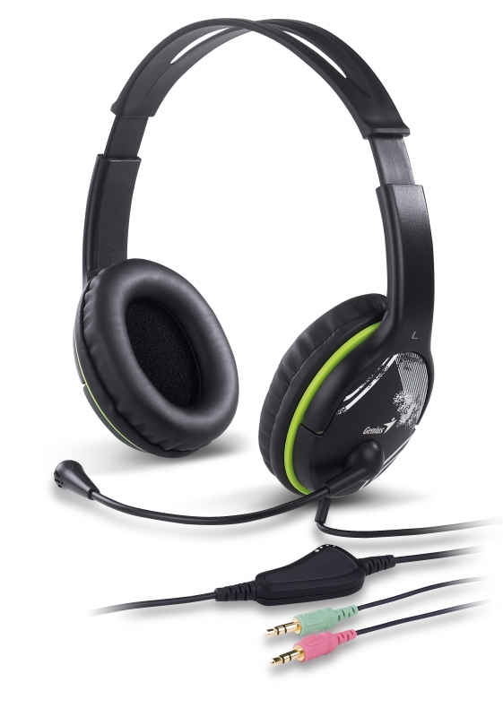 Casti GENIUS 'HS-400A' + microfon, green '31710169100' (include timbru verde 0.01 lei)