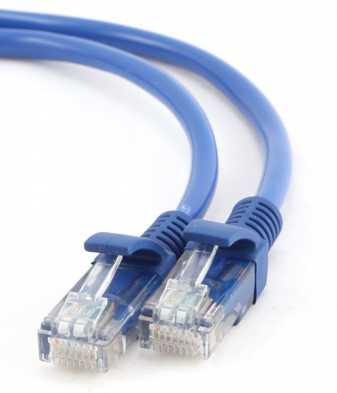Oferte la Cablu UTP Patch cord cat. 5E, conectori 2x 8P8C, lungime cablu: 5m, Albastru, GEMBIRD (PP12-5M/B)