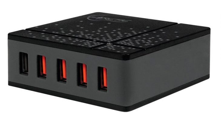 Oferte la Alimentator retea 220V universal, 1x USB Quick Charge 2.0 &amp; 4x USB Smart Charge, 8000mA &amp; 40W 'APWCH00017A', ARCTIC (Quick Charger 8000 (EU))