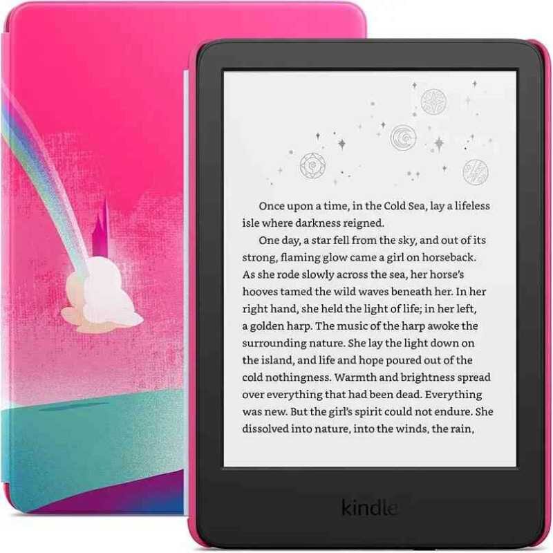 Oferte la eBook Reader Kindle Kids 11th Gen (2022) Display 6Inch Husa Unicorn Valley Wi-Fi Negru/Multicolor