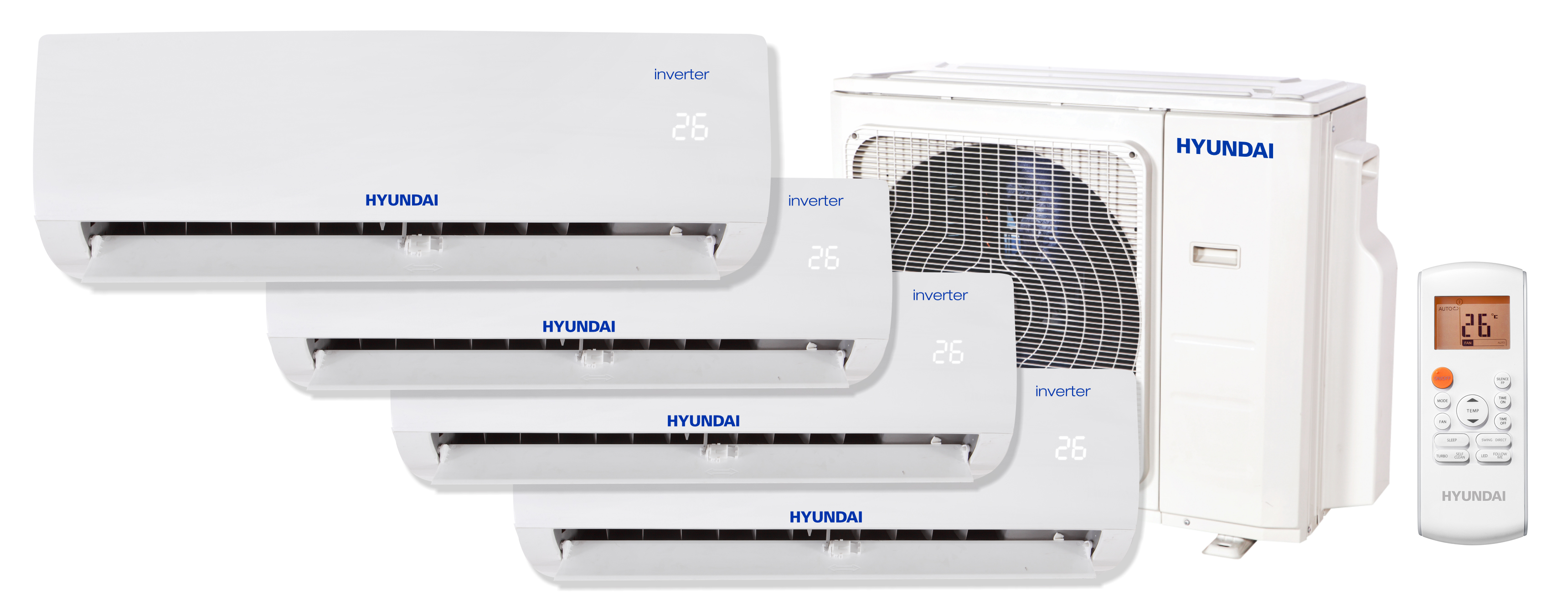 Oferte la Pachet 4 camere Aer conditionat multi-split Hyundai M 3 x 9000 BTU + 18000 BTU Inverter kit Wi-Fi inclus 3 x HSAFAU-09HRDN + HSAFCU-18HRFN + H4OB-36HFN8-Q