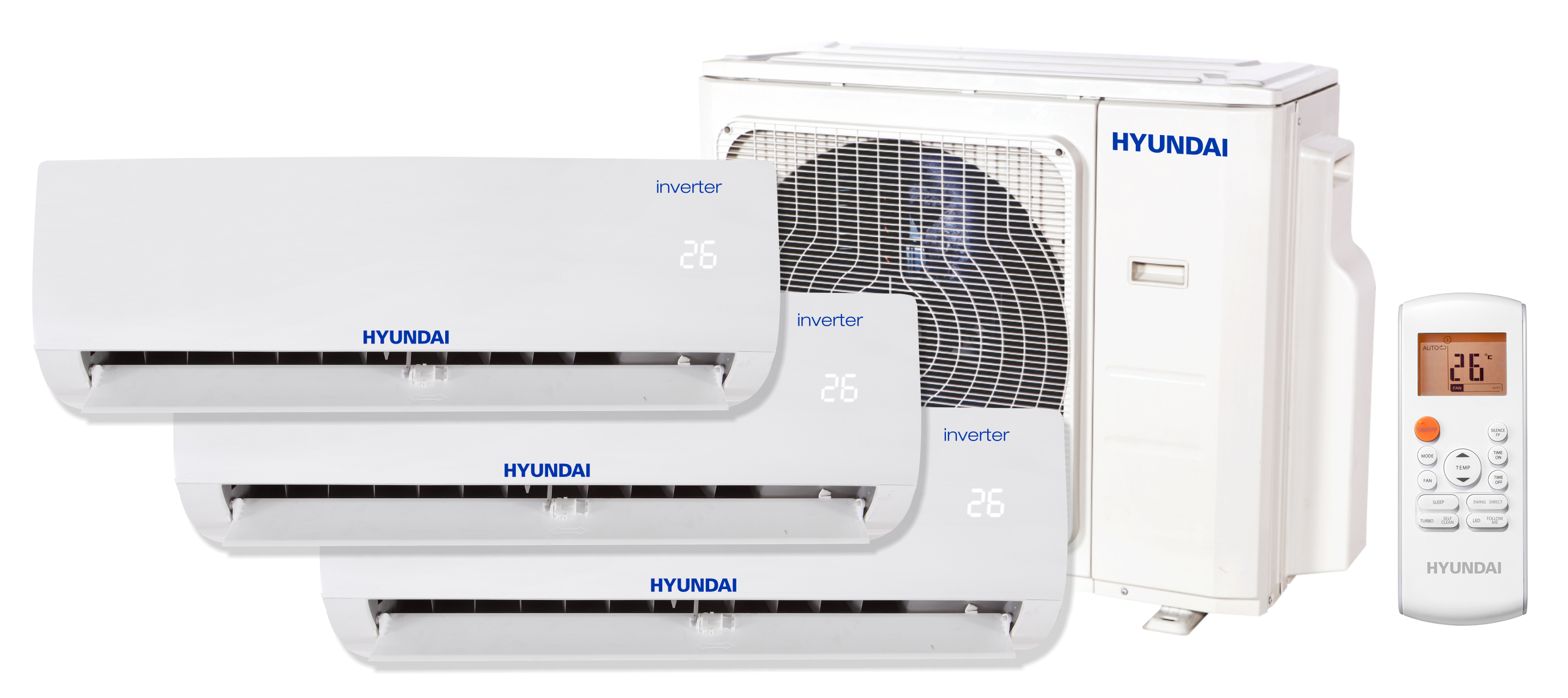 Oferte la Pachet 3 camere Aer conditionat multi-split Hyundai M 9000 + 9000 + 12000 BTU Inverter kit Wi-Fi inclus 2 x HSAFAU-09HRDN + HSAFBU-12HRDN + H3OE-27HFN8-Q