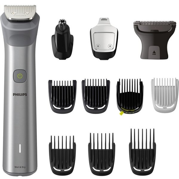 Oferte la Aparat Tuns Barba/Parul 12 in 1 Tehnologie Beard Sens Lame Otel Auto-Ascutire 11 Setari Lungime Negru/Argintiu
