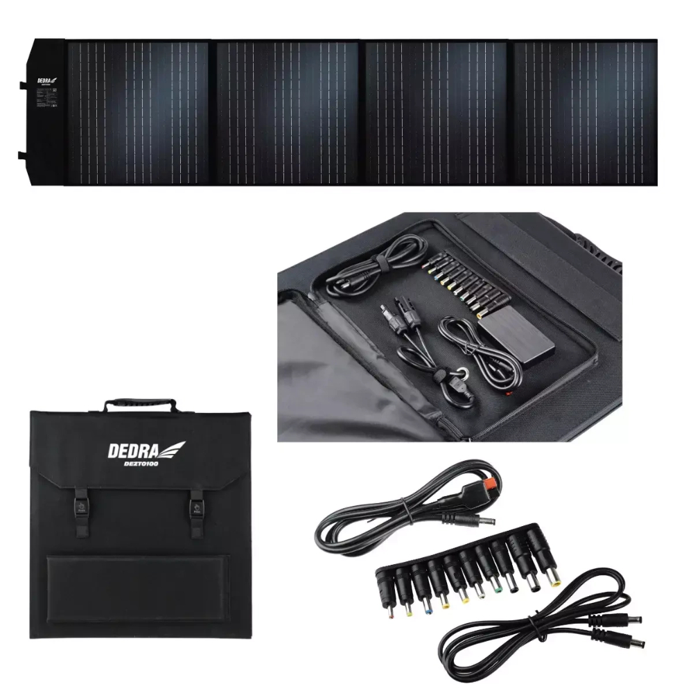 Oferte la Panou solar fotovoltaic portabil Dedra DEZT0100, 100 W, 1696 x 507 x 4 mm