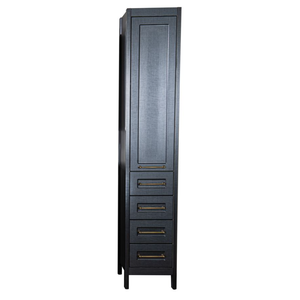 Oferte la Coloana baie Sanitop Monart, montaj pe sol, 1 usa + 4 sertare, PAL infoliat + MDF, gri, 35 x 33 x 190 cm