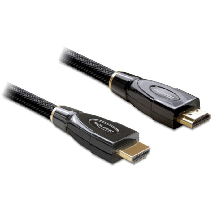 Oferte la Cablu HDMI mare viteza cu Ethernet A-A drept-drept 2 m Premium, Delock - 82737